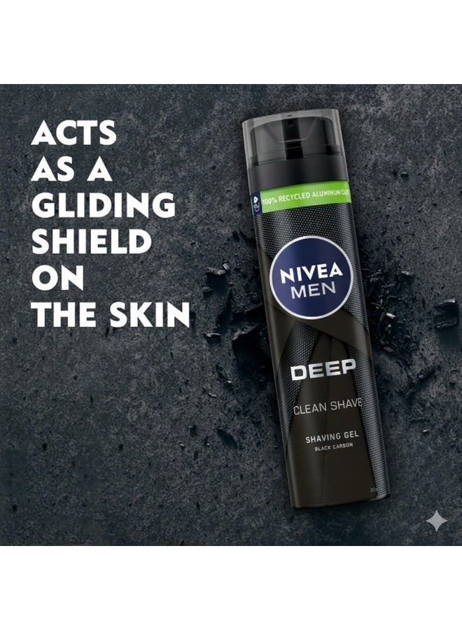 Nivea MEN DEEP Clean Shave Shaving Gel, Antibacterial Black Carbon 200ml - Image 3